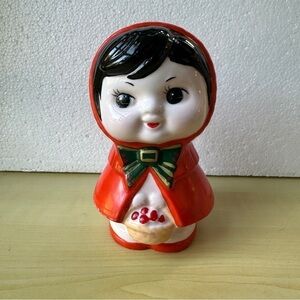 Red Riding Hood Vintage Ceramic Coin Bank